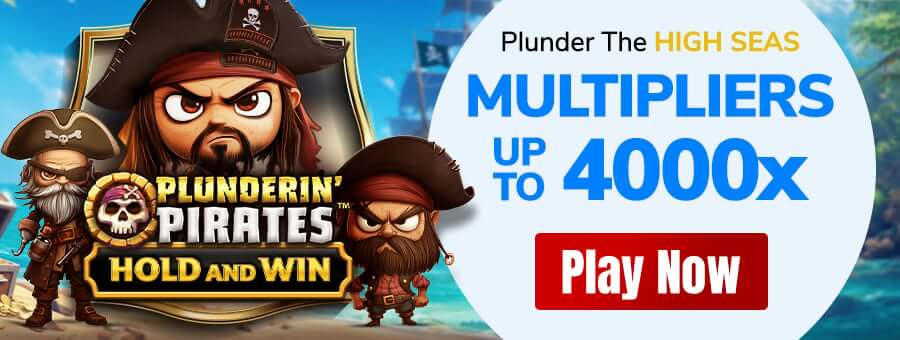 Plunderin Pirates Hold and Win - Multipliers up to 4000x