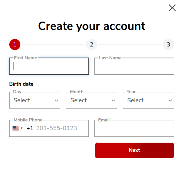 JacksPay Casino Sign Up Form